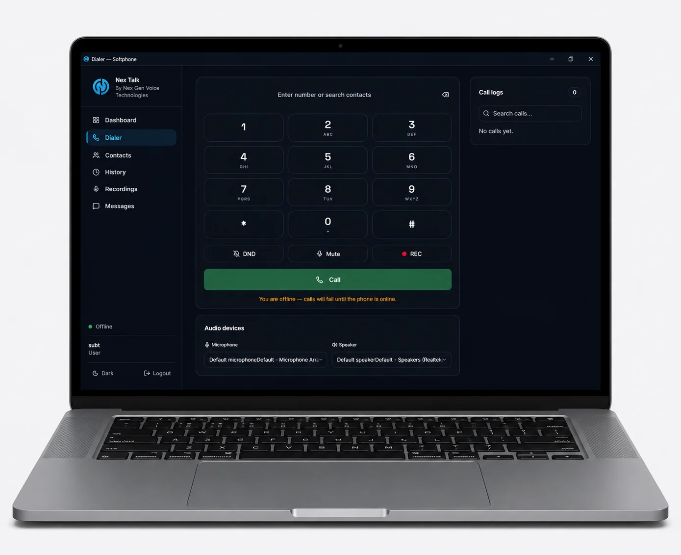 NexGenVoice Desktop app preview